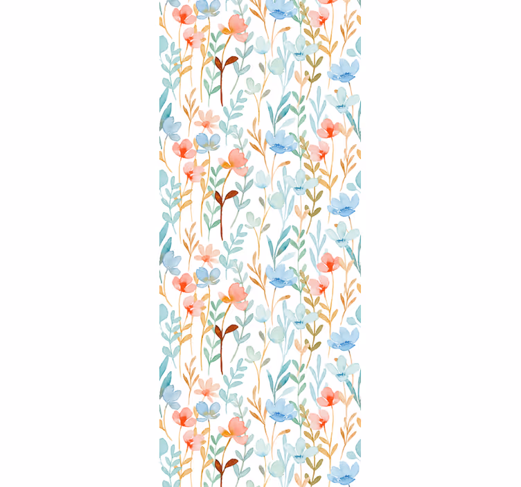 Aquarella minimalistic pattern flower wallpaper - TenStickers