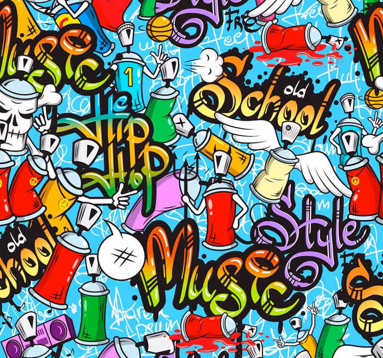 Urban Graffiti Hip-Hop Culture art wallpaper - TenStickers