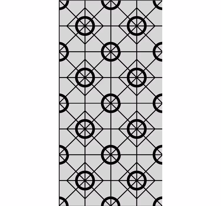 Geometric black pattern tile effect wallpaper - TenStickers