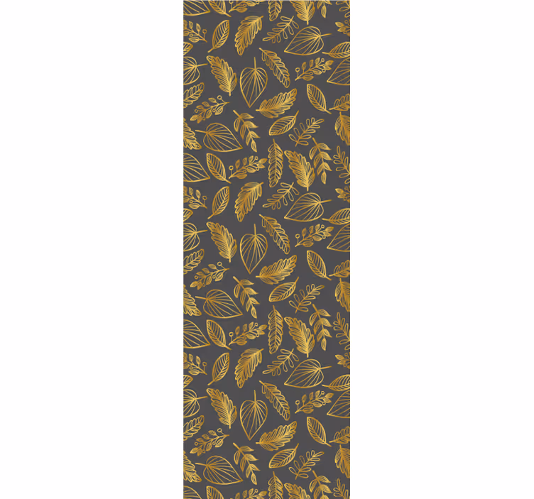 Elegant golden effect pattern leaf wallpaper - TenStickers
