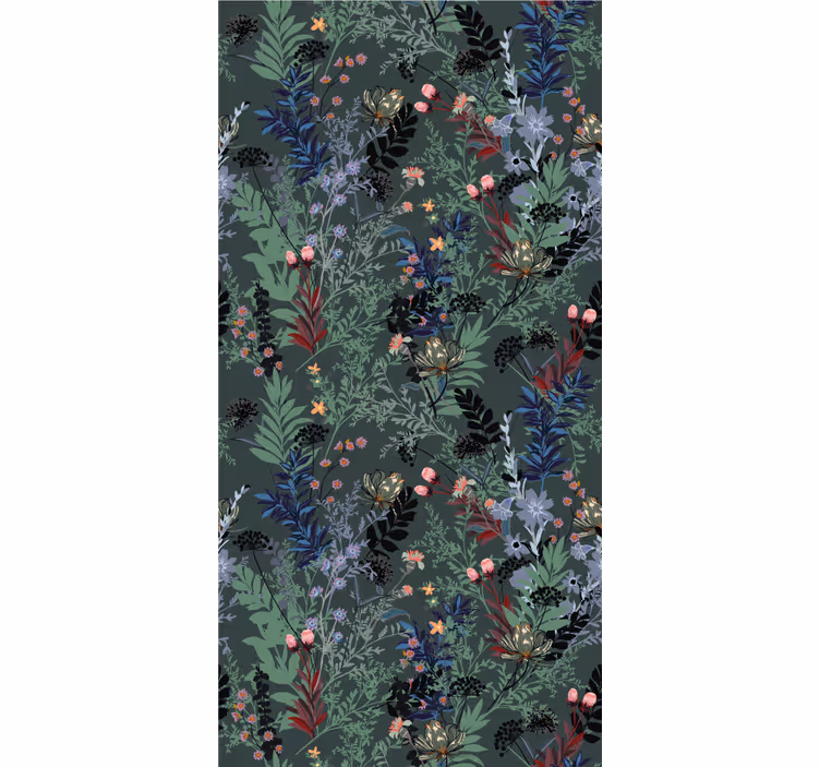 Dark Leaves pattern leaf wallpaper - TenStickers