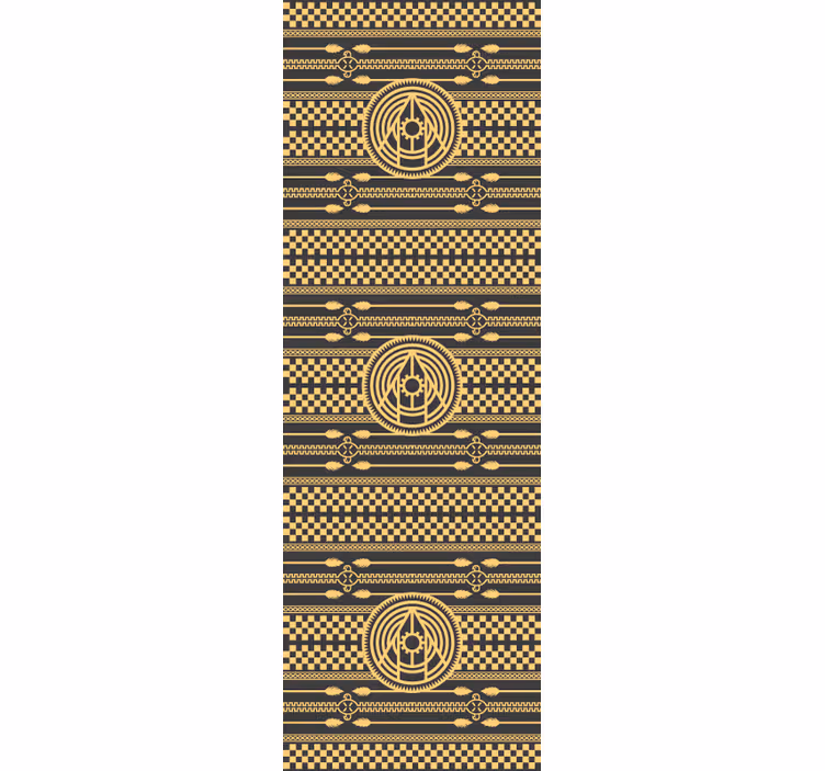 Geometric oriental patterns hallway wallpaper - TenStickers