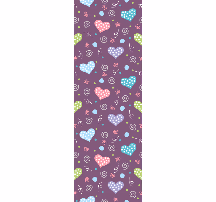 Colorful Heart Patterns polka dot wallpaper - TenStickers
