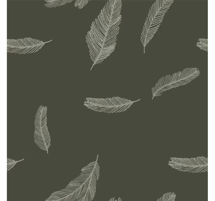 Minimalist green feathers master bedroom wallpaper - TenStickers