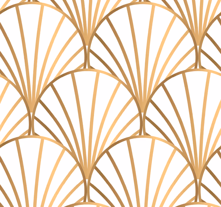 Art deco white and gold master bedroom wallpaper - TenStickers