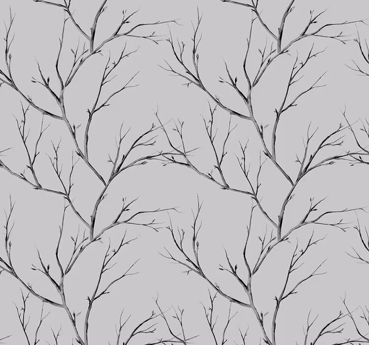 Fine grey trees Headboard wallpaper - TenStickers