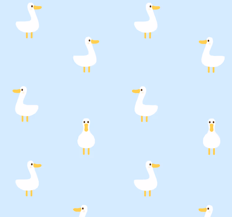 Duck Pattern animal wallpaper - TenStickers