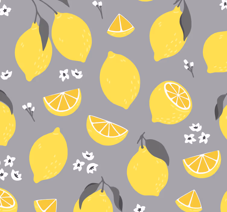 Citrus Pattern kitchen wallpaper - TenStickers