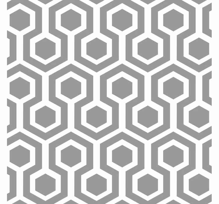 Hexagonal grey pattern shapes wallpaper - TenStickers