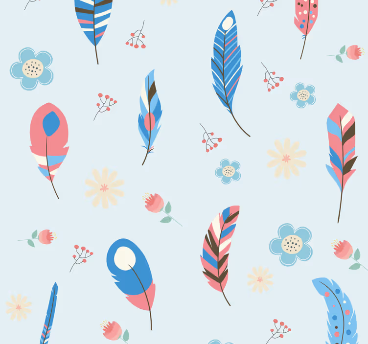 Bohemian Feather Motif teenagers wallpaper - TenStickers