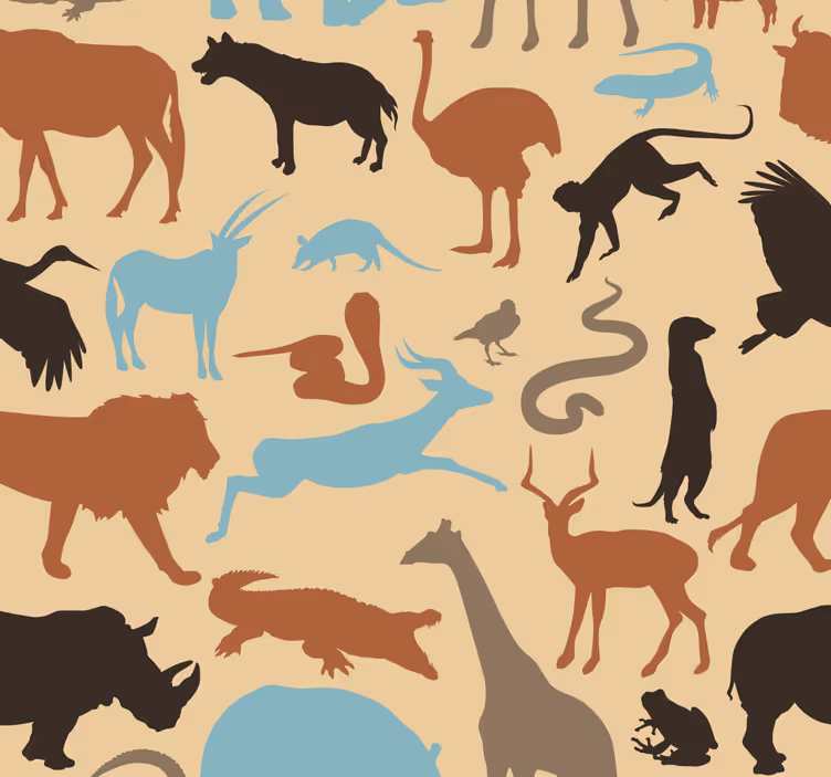 Safari Silhouettes animal wallpaper - TenStickers