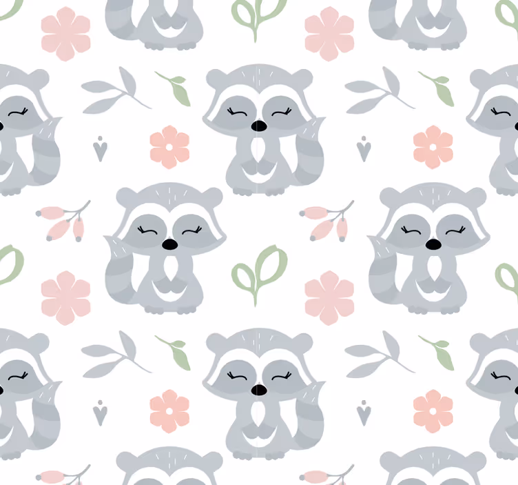 Lovely Raccoons more animal wallpaper - TenStickers