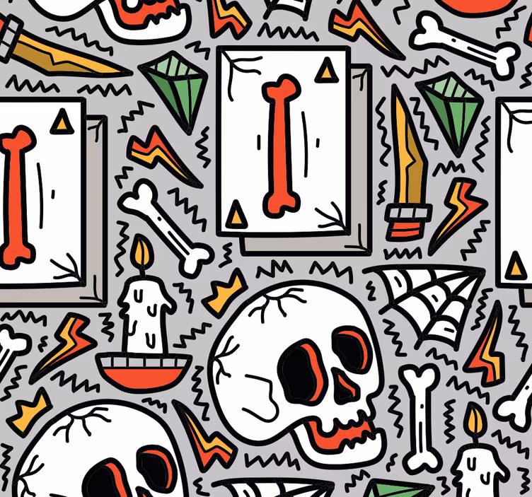 Skull Graffiti teenagers wallpaper - TenStickers