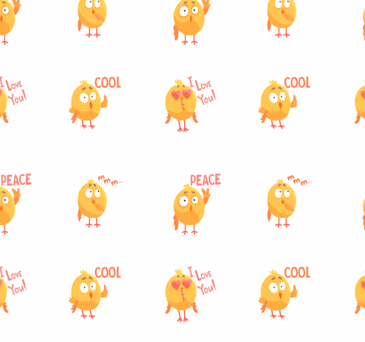 Chick Cartoon Pattern more animal wallpaper - TenStickers