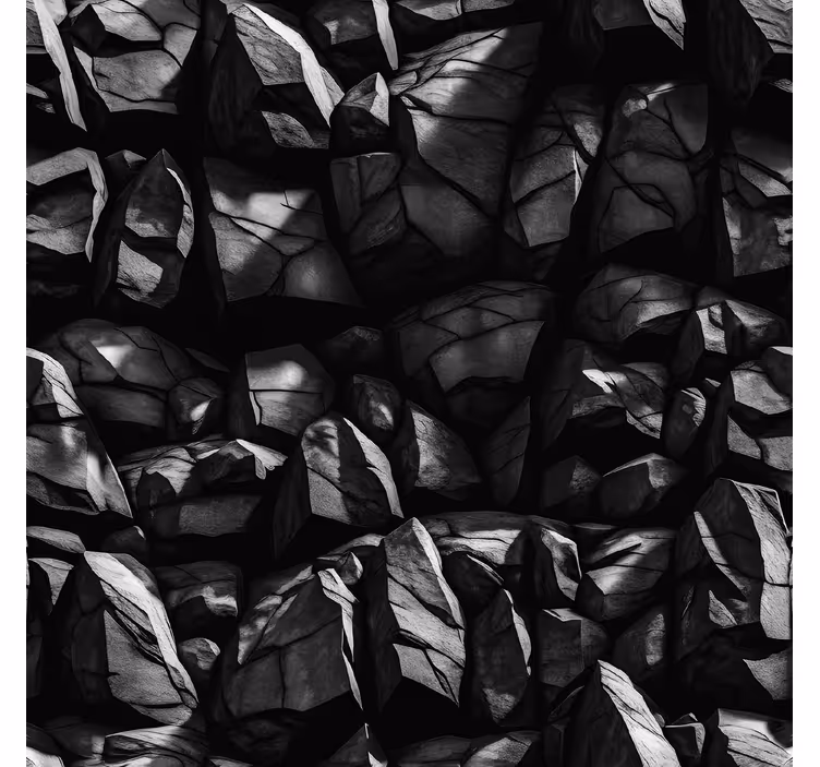 Black design stone effect wallpaper - TenStickers