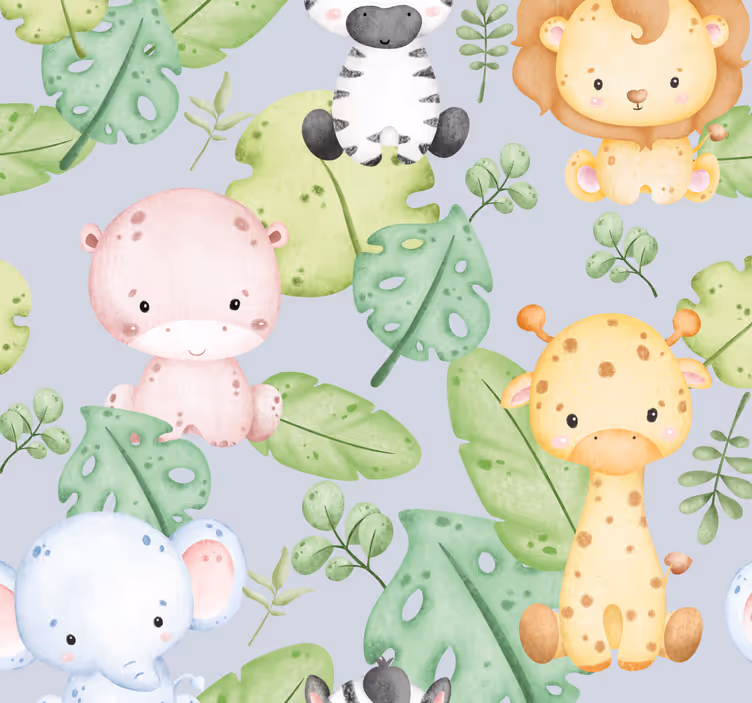 Baby design more animal wallpaper - TenStickers