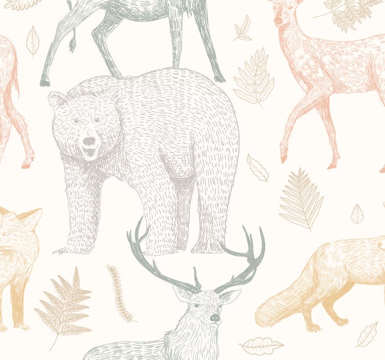 Minimalistic forest design more animal wallpaper - TenStickers