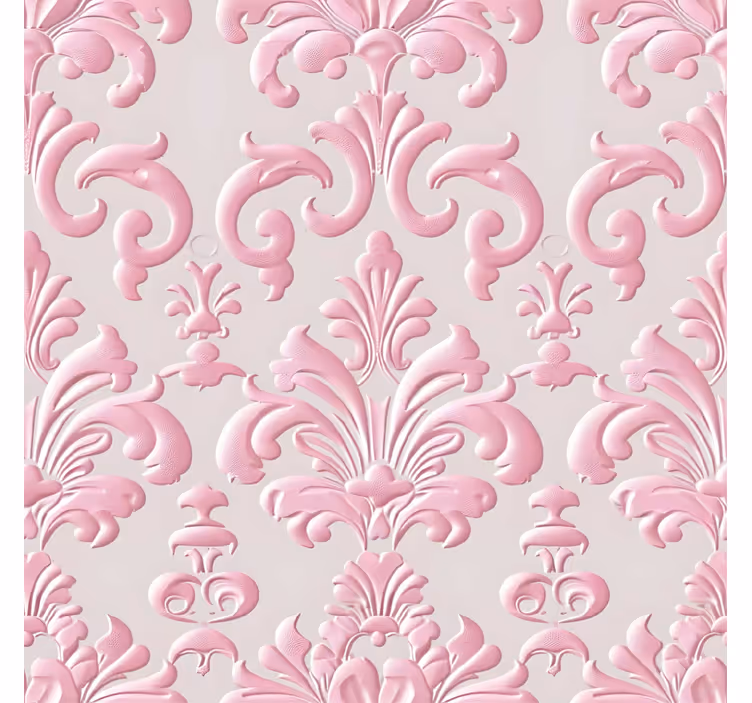 Pink pattern baroque wallpaper - TenStickers