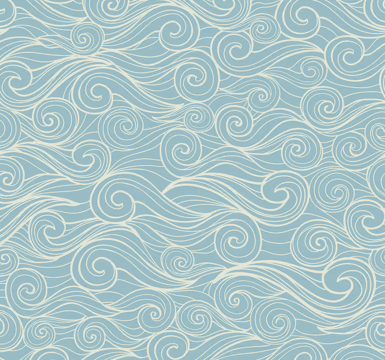 Wave drawing pattern Bathroom wallpaper - TenStickers