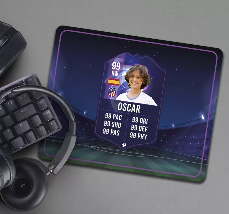 Soccer player card gaming mouse pad - TenStickers