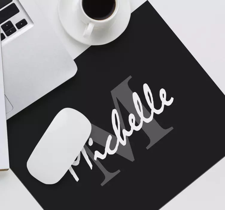 Personalised Black Initial mouse mat - TenStickers