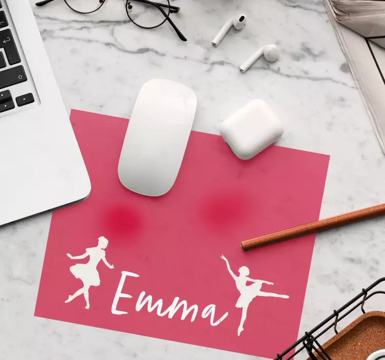 Ballerina dancing personalised mouse mat - TenStickers