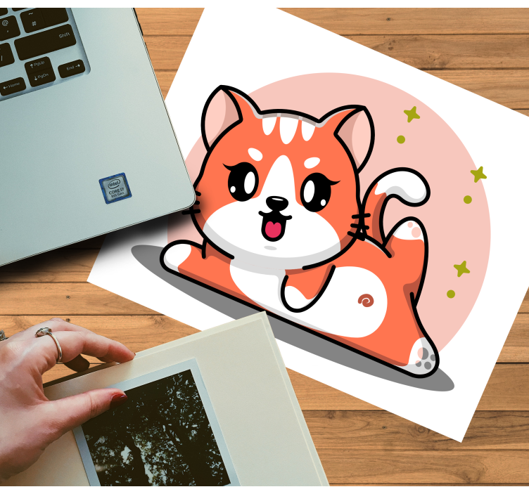 Playful Cat anime mousepad - TenStickers