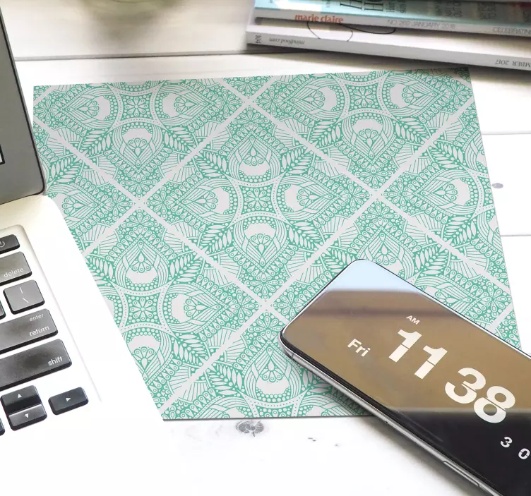 Ornamental draw tile paisley mouse pad - TenStickers
