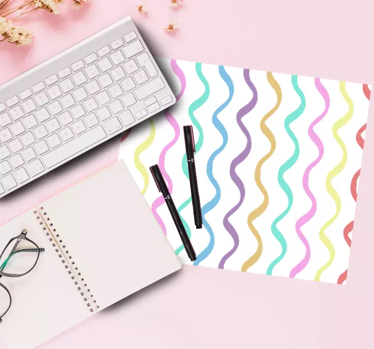 Rainbow wave pattern with fantastic mouse pad - TenStickers