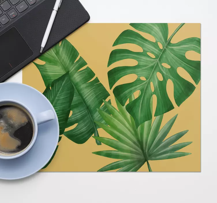 Tropical Leaf Motif mouse pad patterns - TenStickers