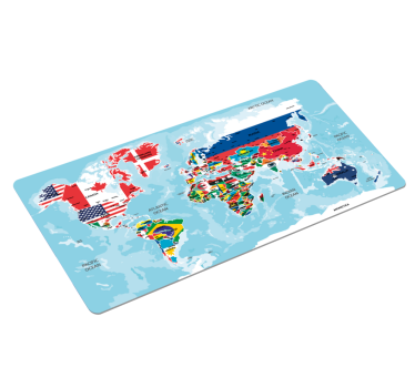 Flag world map XXL vinyl mouse pad - TenStickers