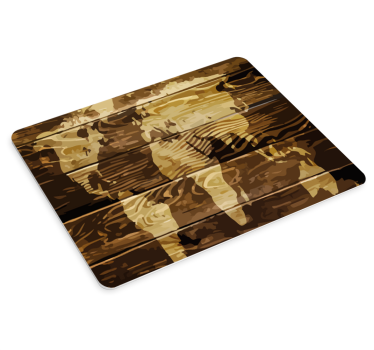 World map mouse pad wooden world map - TenStickers
