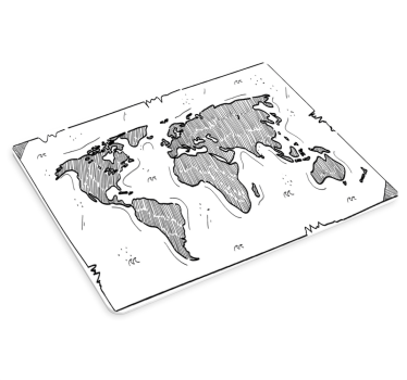 World map mouse pad artistic world outline - TenStickers