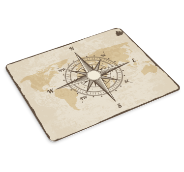 Vintage compass with world map mouse mat - TenStickers