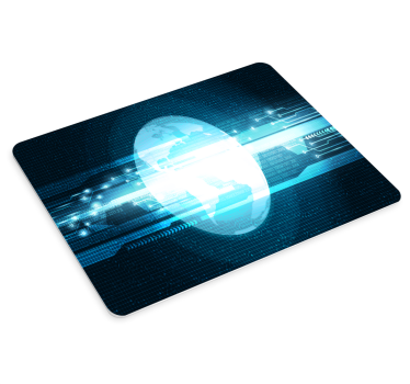 World map mouse pad with glowing globe design - TenStickers