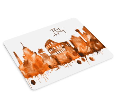 World map mouse pad italian skyline watercolor - TenStickers