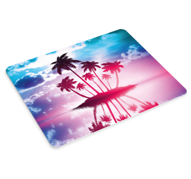 World map mouse pad tropical island reflection - TenStickers