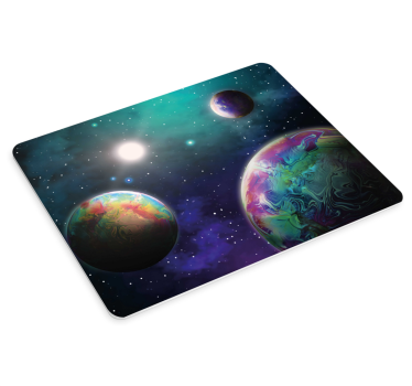 Colorful Cosmic Orbs world map mouse pad - TenStickers