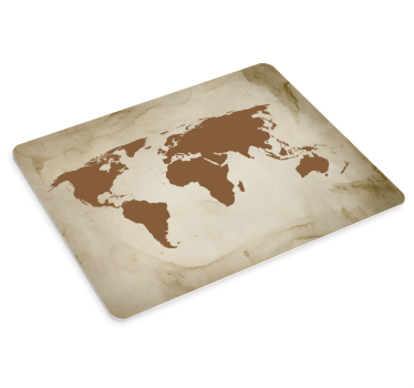 Vintage brown world map mouse pad - TenStickers