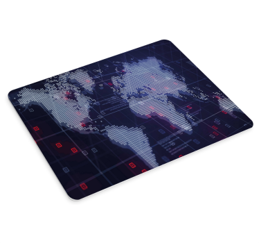 World map mouse pad with interactive global coordinates - TenStickers