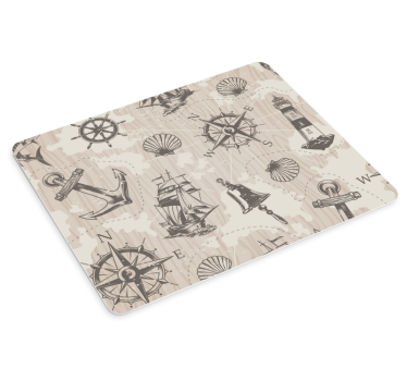 World map mouse pad nautical adventure design - TenStickers