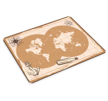 Nautical world map world map mouse pad - TenStickers