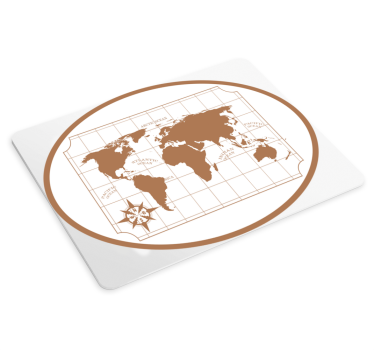 World map mouse pad with compass design - TenStickers