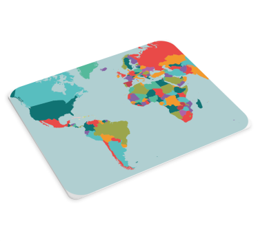 World map mouse pad with lively geographic design - TenStickers