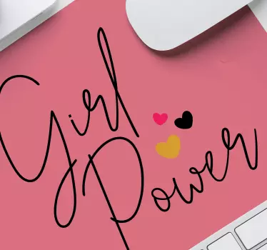 Girl power pink mousepad with quotes - TenStickers