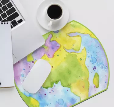 Planisphere world map vinyl mouse pad - TenStickers
