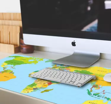 Politics world map vinyl XXL mouse pad - TenStickers