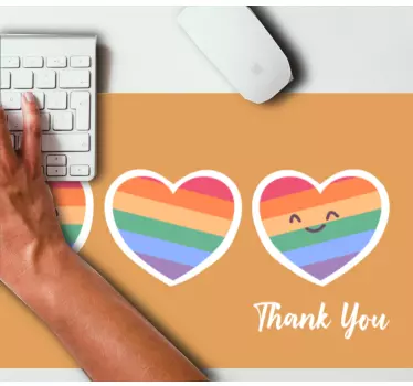 Thank you with rainbow mousepad with quotes - TenStickers