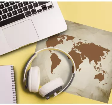 Vintage brown world map mouse pad - TenStickers