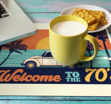 Welcome to 70's 70's sun mouse mat - TenStickers